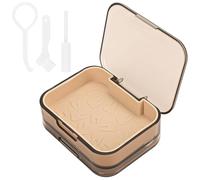 Linkidea Caja de retención de doble capa, caja de almacenamiento de dentadura alineadora con herramienta de extracción, cepillo y masticador, contenedor protector bucal ABS (marrón)