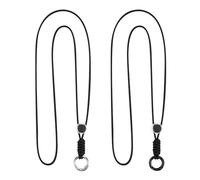 Linkidea Correa de collar para gafas de sol con anillo de aleación para gafas, paquete de 2 retenedores ajustables para gafas antipérdida, Negro, XL