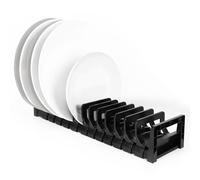Linkidea Estante Organizador de Platos de aleación de Aluminio, para gabinete, Soporte de Placa Ajustable, estantes de Secado de Platos pequeños, Soporte para encimera de Almacenamiento (17.7'')
