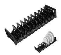 Linkidea Estante Organizador de Platos de aleación de Aluminio, para gabinete, Soporte de Placa Ajustable, estantes de Secado de Platos pequeños, Soporte para encimera de Almacenamiento (15.7'')