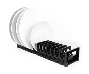 Linkidea Estante Organizador de Platos de aleación de Aluminio, para gabinete, Soporte de Placa Ajustable, estantes de Secado de Platos pequeños, Soporte para encimera de Almacenamiento (17.7'')