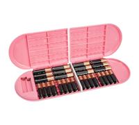 Linkidea Estuche de Pilas con comprobador, Organizador portátil para 12 Pilas AA, 12 Pilas AAA y Pilas agotadas, Caja de una Sola Capa (Rosa)