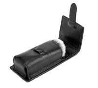 Linkidea Estuche de viaje para brochas de afeitar, organizador portátil, soporte compacto compatible con brochas de afeitar pequeñas (negro)