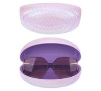 Linkidea Estuche para gafas de sol, estuche para montura de gafas de sol, bolsa de viaje compatible con Ray-Ban Square Shaped/Aviator Reverse/William Titanium (rosa)