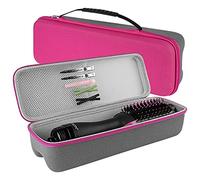 Linkidea Estuche rígido de viaje para cepillo secador de pelo Revlon, secador de pelo de un solo paso y moldeador voluminizador, caja de transporte de cepillo de aire caliente (rojo rosa)