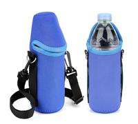 Linkidea Funda de neopreno para botella de agua para botellas de agua desechables Smartwater, Evian, Crystal Geyser de 16,9 onzas líquidas, bolsa de transporte de agua embotellada aislada (Azul)