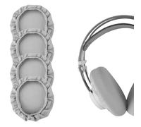 Linkidea - Funda de Tela para Auriculares, Almohadillas sanitarias Lavables para el Gimnasio y los Juegos, 2 Pares de Fundas de Tela para los Auriculares (L, Gris)