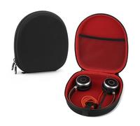 Linkidea Funda de transporte para auriculares compatible con Jabra Evolve 65, Plantronics, Mpow, bolsa de viaje rígida protectora con cable, almacenamiento de cargador (negro)