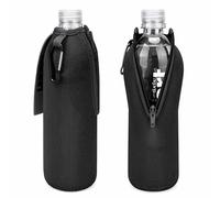 Linkidea - Funda desechable para botella de agua (1 unidad), compatible con Smartwater de 16.9/20 onzas líquidas y Evian de 16.9 onzas líquidas. Funda de neopreno aislante con cierre de cremallera