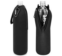 Linkidea Funda desechable para botella de agua compatible con Smartwater de 33.8 onzas líquidas, LIFEWTR 33.8 onzas líquidas, soporte aislado de plástico de neopreno con cremallera bloqueable, color