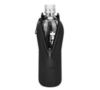Linkidea Funda desechable para Botellas de Agua Smartwater de 16.9/20Fl Oz y Evian de 16.9Fl Oz. Funda Aislante de Neopreno con Cierre de Cremallera (Paquete de 1 / Negro)