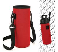 Linkidea Funda para botella con gancho, compatible con YETI Rambler 18 oz, Hydro Flask Wide Mouth 18/20 oz, bolsa bandolera de neopreno, para deportes al aire libre, Rojo