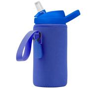 Linkidea Funda para Botella de Agua Compatible con CamelBak Eddy+ Tritan de 14 onzas, Acero de 12 onzas, Bolsa de Soporte para Botella de Agua con Etiqueta de Nombre, Azul Marino