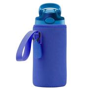 Linkidea Funda para Botella de Agua Compatible con Contigo Aubrey Tritan de 14 onzas, Acero de 13 onzas, Bolsa de Soporte para Botella de Agua con Etiqueta de Nombre, Azul Marino