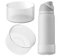 Linkidea Funda para botella de agua compatible con Owala FreeSip de 32 onzas, Twist 32 onzas, protector de silicona antideslizante para parte inferior de botella, protector de botella (transparente,