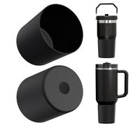 Linkidea Funda para botella de agua compatible con Stanley Quencher H2.0 567.0 g/850.5 g/1,134.0 g, IceFlow Flip 567.0 g/850.5 g, protector de silicona para botella de agua (negro, paquete de 2)