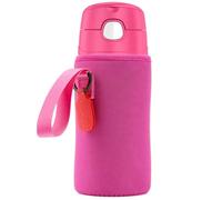 Linkidea Funda para Botella de Agua Compatible con Thermos FUNTAINER Tritan de 16 onzas, Botella de Acero de 12 onzas, Bolsa de Soporte para Botella de Agua con Etiqueta distintiva, Rojo Rosa