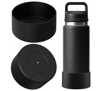 Linkidea Funda para botella de agua compatible con Yeti Rambler Bottle de 769 ml, Yonder 963.9 g, protector de silicona antideslizante para botella de agua (negro, paquete de 2)