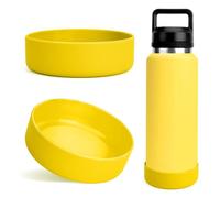 Linkidea Funda para Botella de Agua Compatible con Yeti Rambler de 36 oz. Funda Protectora de Silicona Antideslizante para Botella de Agua. Parachoques para Botella (Amarillo Alpino, Paquete de 2)