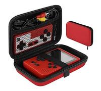 Linkidea Funda para Consola de Videojuegos portátil, Estuche Protector de Viaje Retro para Mini Juegos, Bolsa de Almacenamiento para Cable de Carga, Tapones, baterías y Accesorios (Rojo)