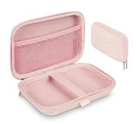 Linkidea Funda para consola videojuegos de mano, organizador de viaje resistente a golpes, compatible con la caja del mini reproductor de juegos para cable carga, EarPods, baterías y accesorios (Rosa)