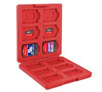 Linkidea Funda para tarjeta de juego compatible con Nintendo Switch NX/NS, caja de transporte de almacenamiento protectora con 12 ranuras para tarjetas y 12 soportes para tarjetas Micro SD (rojo)