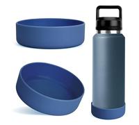 Linkidea Funda Protectora Compatible con Botella Yeti Rambler de 36 oz. Funda Protectora de Silicona Antideslizante para Botella de Agua, Protector de Botella (Azul nórdico, Paquete de 2)