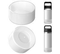 Linkidea - Funda protectora para botella de agua (2 unidades), compatible con YETI Rambler Jr. Kids de 12 oz, Rambler de 12 oz/18 oz, funda protectora de silicona antideslizante (Blanco Transparente)