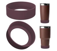 Linkidea Funda protectora para botellas de agua,compatible con vasos YETI Rambler de 20oz/30oz y tazas de viaje de 20oz/30oz.Funda antideslizante de silicona para la base de la botella (paquete de 2)