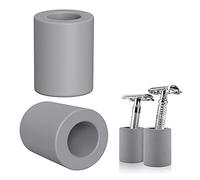 Linkidea Juego 2 soportes para afeitadora seguridad para tierra de diatomeas, diámetro de apertura de 0,8 pulgadas, compatible con encimera de baño, afeitadora de seguridad Viking Merkur doble hoja