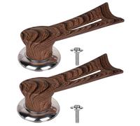 Linkidea - Juego de 2 perillas universales para tapa de olla, mango de repuesto con textura de madera clara natural, rosca vertical para tapas de ollas (marrón)