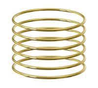 Linkidea Juego de 6 pulseras de tamaño grande para mujer, de acero inoxidable, extra grandes, redondas, doradas, accesorios de moda, 21 cm de largo