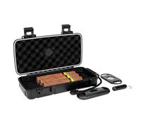 Linkidea Juego de funda para cigarros para viajes, humidificador portátil con anillo, corte en V y cortadores de perforación, impermeable y hermético, accesorios para cigarros de regalo para hombres