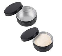 Linkidea Lata de aluminio para jabón de afeitar con tapa de rosca, estuche reutilizable, caja de repuesto para viaje (negro)