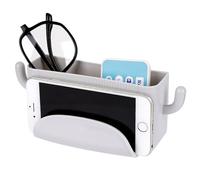 Linkidea Organizador remoto montado en la pared con ranura para teléfono, estante universal adhesivo sin taladrar, accesorios de almacenamiento multifunción para organizar artículos multimedia (gris)