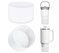 Linkidea - Pack de 2 fundas de botella compatibles con Stanley Quencher H2.0 de 20 oz, 30 oz y 40 oz, vaso IceFlow Flip de 20 oz y 30 oz, funda de silicona para la base de la botella (transparente)