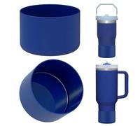 Linkidea - Pack de 2 fundas de botella compatibles con Stanley Quencher H2.0 de 20 oz, 30 oz y 40 oz, vaso IceFlow Flip de 20 oz y 30 oz, funda de silicona para la base de la botella (cobalto)