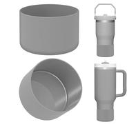 Linkidea - Pack de 2 fundas de botella compatibles con Stanley Quencher H2.0 de 20 oz, 30 oz y 40 oz, vaso IceFlow Flip de 20 oz y 30 oz, funda de silicona para la base de la botella (gris)