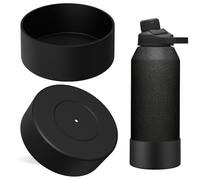 Linkidea - Pack de 2 fundas para botellas de agua compatibles con CamelBak Chute Mag de 1140 ml (40 oz), protector de silicona antideslizante para la base de la botella (negro)