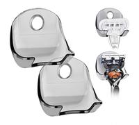 Linkidea Pack de 2 Soporte para Afeitar para Ducha, Montaje en Pared Autoadhesivo, Organizador para Baño, compatible con Gillette Venus & Fusion5 Proglide Proshield, Serie NFL (Gris)