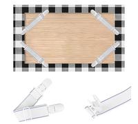 Linkidea Paquete de 16 clips ajustables para mantel, clips ocultos para mantel, cierres elásticos para mantel de parque y tirantes para picnic, cocina, sala de estar (blanco)