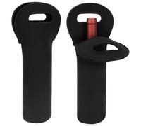 Linkidea Paquete de 2 bolsas aisladas para botellas individuales para viajes, portador de vino portátil de neopreno, soporte para bebidas de picnic con agarre seguro, ideal para eventos al aire libre