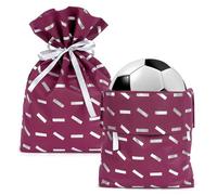 Linkidea Paquete de 2 bolsas de regalo con cordón para balón de fútbol, 17 x 13 pulgadas, bolsa de regalo para almacenar regalos de fútbol para niños jóvenes, bolsa de regalo de cumpleaños adecuada