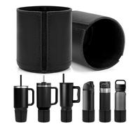 Linkidea Paquete de 2 botas de agua de cuero vegano compatibles con Yeti Yonder de 25 onzas, Stanley Flip Go de 24 onzas, SIM 40 onzas, protector universal de parachoques inferior de botella de 2.95 a