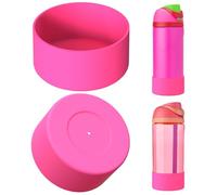 Linkidea Paquete de 2 Fundas para Botellas de Agua compatibles con Owala FreeSip de 16 onzas, FreeSip Tritan 25 onzas, Protector de Silicona Antideslizante para Parte Inferior de Botella (Rosa)