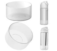 Linkidea Paquete de 2 Fundas para Botellas de Agua compatibles con Owala FreeSip de 16 onzas, FreeSip Tritan 25 onzas, Protector de Silicona Antideslizante para Parte Inferior de Botella (Blanco)