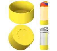 Linkidea Paquete de 2 Fundas para Botellas de Agua compatibles con Owala FreeSip de 16 onzas, FreeSip Tritan 25 onzas, Protector de Silicona Antideslizante para Parte Inferior de Botella (Amarillo)
