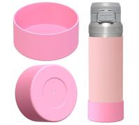 Linkidea Paquete de 2 Fundas para Botellas de Agua compatibles con Stanley Quick Flip GO de 36 onzas, Protector de Parachoques Inferior de Botella de Agua de Silicona (Rosa Claro)