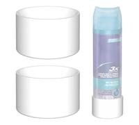 Linkidea Paquete de 2 latas de gel y crema de afeitar, soporte antioxidante, protector inferior de silicona para encimera de baño, compatible con Aveeno, Gillette, Nivea Men latas de 7 oz (blanco)