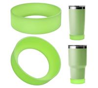 Linkidea - Paquete de 2 protectores de botellas compatibles con vasos y jarras de viaje YETI de 20 oz/30 oz, protector inferior de silicona antideslizante para botellas de agua (Verde azulado)